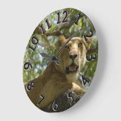Grande Horloge Ronde Lioness looking From Tree Clock (Angle)
