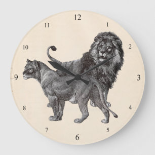 Grande Horloge Ronde Lions vintages