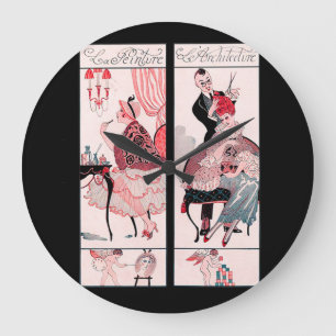 GRANDE HORLOGE RONDE LISTE DES CHEVEUX, SALON DE BEAUTÉ MODE MASQUER AR