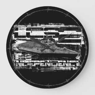 Grande Horloge Ronde Littoral navire de combat Indépendance Mur acryliq