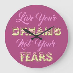 Grande Horloge Ronde Live Your Dreams custom color wall clocks