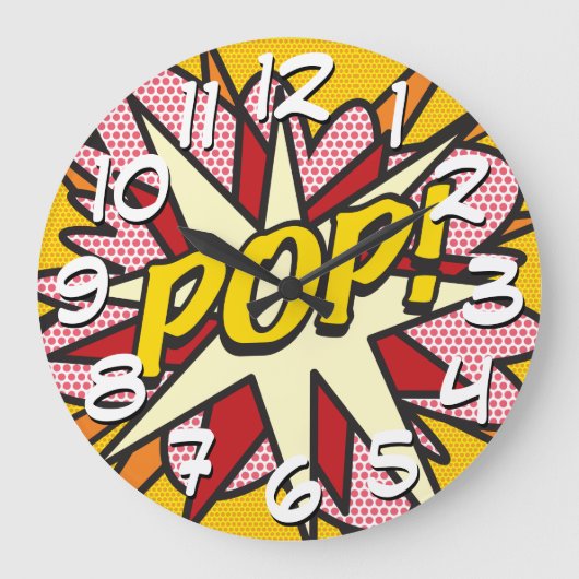 Grande Horloge Ronde Livre de BD typographique moderne POP tendance (Recto)