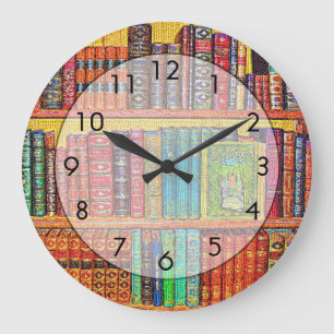 Grande Horloge Ronde Livres de bibliothèque