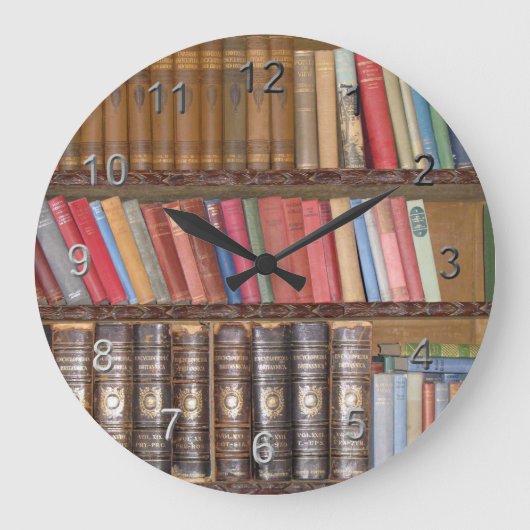 Grande Horloge Ronde Livres vintages (Recto)
