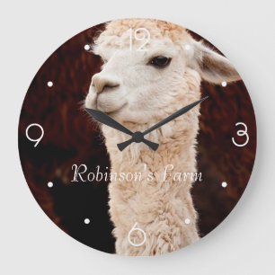 Grande Horloge Ronde Llama drôle personnalisé