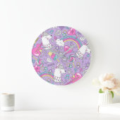 Grande Horloge Ronde Llama motif 1 (Maison)