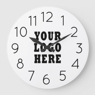 Grande Horloge Ronde Logo commercial industriel moderne Editable Minima