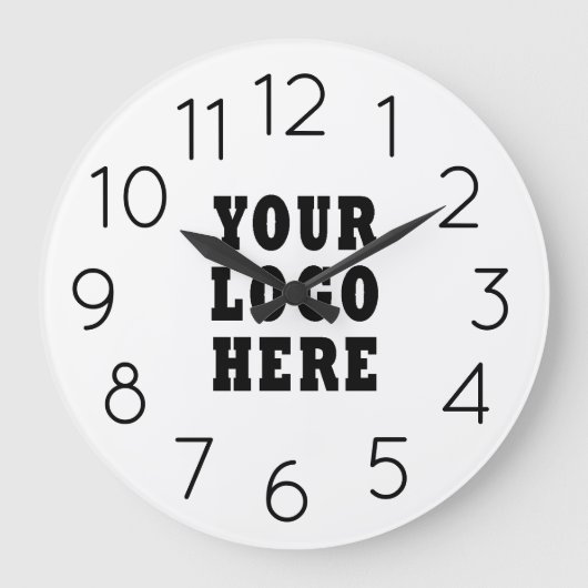 Grande Horloge Ronde Logo commercial industriel moderne Editable Minima (Recto)