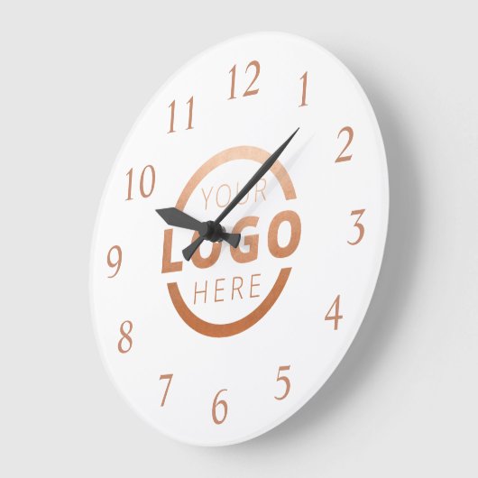 Grande Horloge Ronde Logo de Custom Company (Angle)