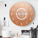 Grande Horloge Ronde Logo de Custom Company<br><div class="desc">Add your custom corporate logo to create a wall clock. Makes a great promotional giveaway or corporate gift for customers,  vendor,  employees or other special people. choose from different clock shapes and sizes. No minimum quantity,  no setup fees.</div>