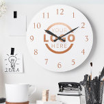 Grande Horloge Ronde Logo de Custom Company<br><div class="desc">Add your custom corporate logo to create a wall clock. Makes a great promotional giveaway or corporate gift for customers,  vendor,  employees or other special people. choose from different clock shapes and sizes. No minimum quantity,  no setup fees.</div>