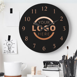 Grande Horloge Ronde Logo de Custom Company