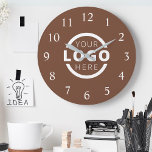 Grande Horloge Ronde Logo de Custom Company<br><div class="desc">Add your custom corporate logo to create a wall clock. Makes a great promotional giveaway or corporate gift for customers,  vendor,  employees or other special people. choose from different clock shapes and sizes. No minimum quantity,  no setup fees.</div>