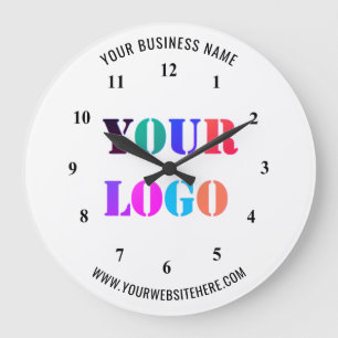 Grande Horloge Ronde Logo de l'entreprise personnalisée et écrivez votr