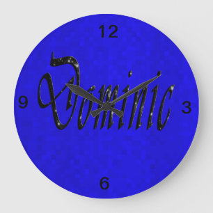 Grande Horloge Ronde Logo de nom Dominic,