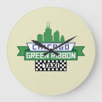 Logo de taxi au ruban vert de Chicago - Art du ven