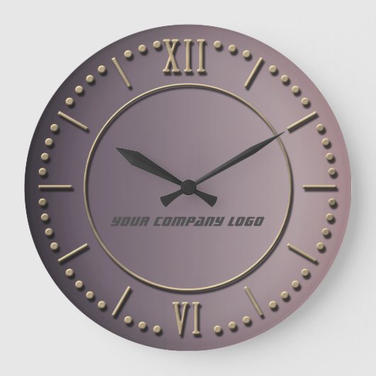 Grande Horloge Ronde LOGO DE YOUR COMPANY, personalized,add your text (Recto)