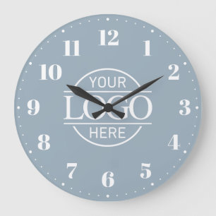 Grande Horloge Ronde Logo d'entreprise de marque Blue scandinave