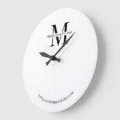 Grande Horloge Ronde Logo d'entreprise minimaliste Entreprise Cadeau d' (Angle)