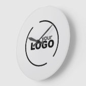 Grande Horloge Ronde Logo d'entreprise moderne professionnel gris (Angle)