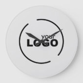 Grande Horloge Ronde Logo d'entreprise moderne professionnel gris (Recto)