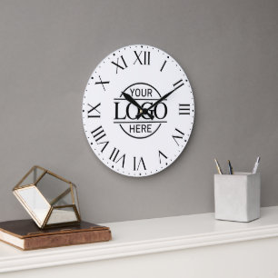 Grande Horloge Ronde Logo d'entreprise personnalisé de marque blanche é