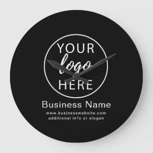Grande Horloge Ronde Logo d'entreprise personnalisé minimaliste