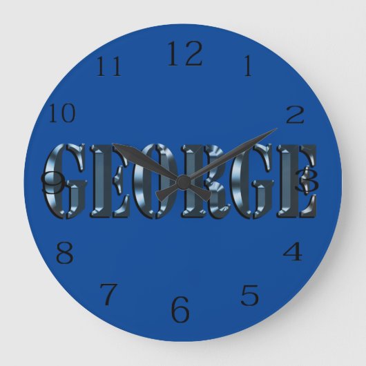 Grande Horloge Ronde Logo du nom de George de la dimension bleue, (Recto)