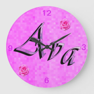 Grande Horloge Ronde Logo nommé d'Ava,