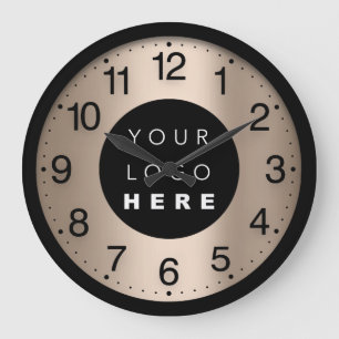 Grande Horloge Ronde Logo personnalisé Rose ivoire minimalisme d'entre