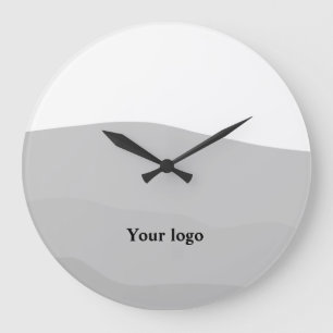 Grande Horloge Ronde Logo personnalisé simple et élégant ici société