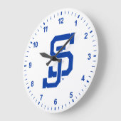 Grande Horloge Ronde Logo SJ Spartans (Angle)