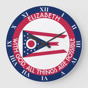 Grande Horloge Ronde L'Ohio Burgee le drapeau personnalisé par état de