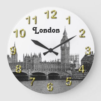 Grande Horloge Ronde Londres Angleterre Royaume-Uni Skyline Etché