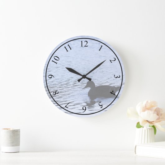 Grande Horloge Ronde Lone Duck Wildlife Lake Water Ripples Photography (Maison)