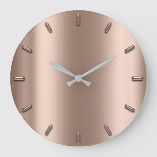 Grande Horloge Ronde L'or rose rougissent minimalisme argenté maigre e
