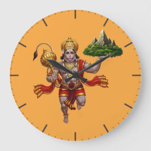 Grande Horloge Ronde Lord Hanuman Flying Lifting Mountain
