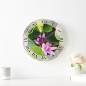 Grande Horloge Ronde Lotus rose (Maison)