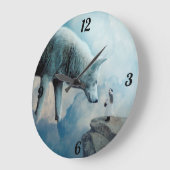 Grande Horloge Ronde Loup blanc (Angle)