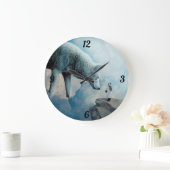 Grande Horloge Ronde Loup blanc (Maison)