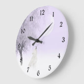 Grande Horloge Ronde Loup blanc hurlant (Angle)