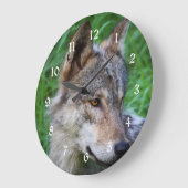 Grande Horloge Ronde Loup de bois (Angle)