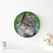 Grande Horloge Ronde Loup de bois (Maison)