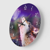 Grande Horloge Ronde Loup la nuit (Angle)