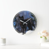 Grande Horloge Ronde Loup noir (Maison)