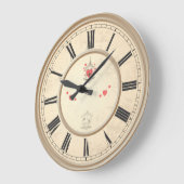 Grande Horloge Ronde Love Hearts & Bird Cage  (Angle)