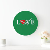 Grande Horloge Ronde LOVE Lime Vert Moderne (Maison)