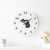 Grande Horloge Ronde Love Michigan Formé Chalkboard Michigander Yooper (Maison)