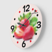 GRANDE HORLOGE RONDE LOVE PIXEL FRUIT BY MASANSER  STRAWBERRIES (Angle)