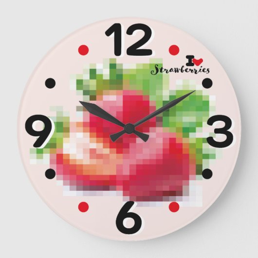 GRANDE HORLOGE RONDE LOVE PIXEL FRUIT BY MASANSER  STRAWBERRIES (Recto)